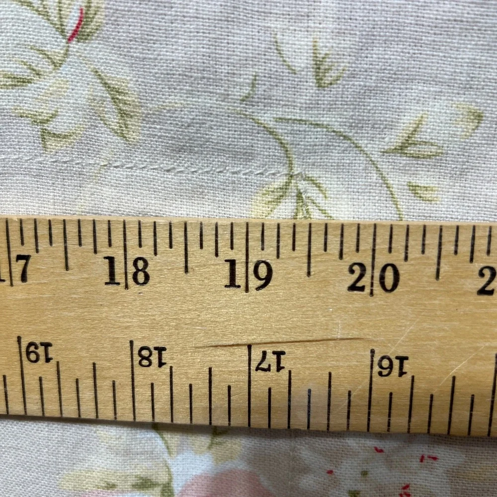 Pair Pottery Barn Ivory Rose Linen Standard Pillow Shams Pink Botanical Cottage